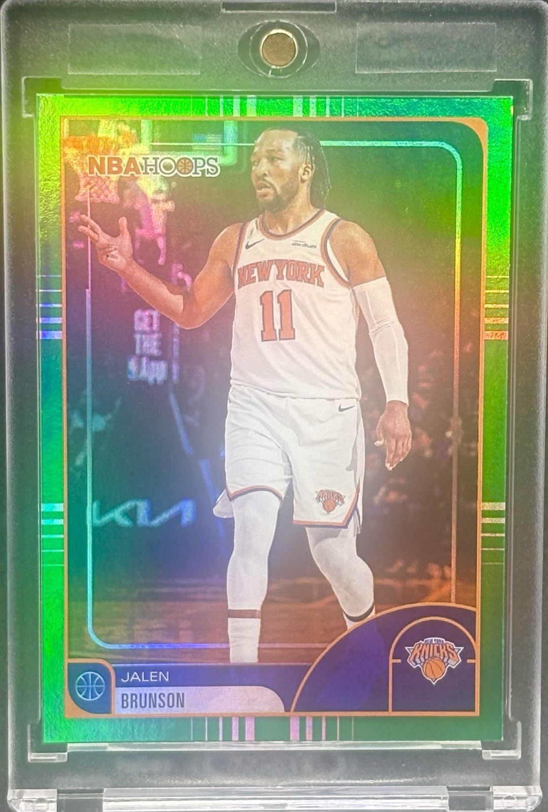 Jalen Brunson GREEN HOLO FOIL REFRACTOR CARD KNICKS