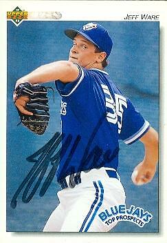 Jeff Ware autographed Baseball Card Blue Jays 1992 Upper Deck Top Prospects #323