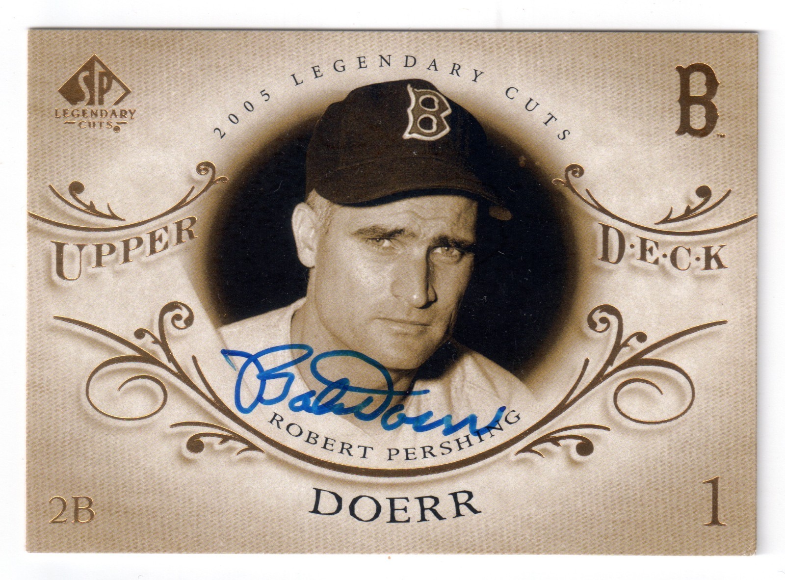 BOBBY DOERR SIGNED 2005 UPPER DECK LEGENDARY CUTS CARD – HOF Autograph Auto Bob