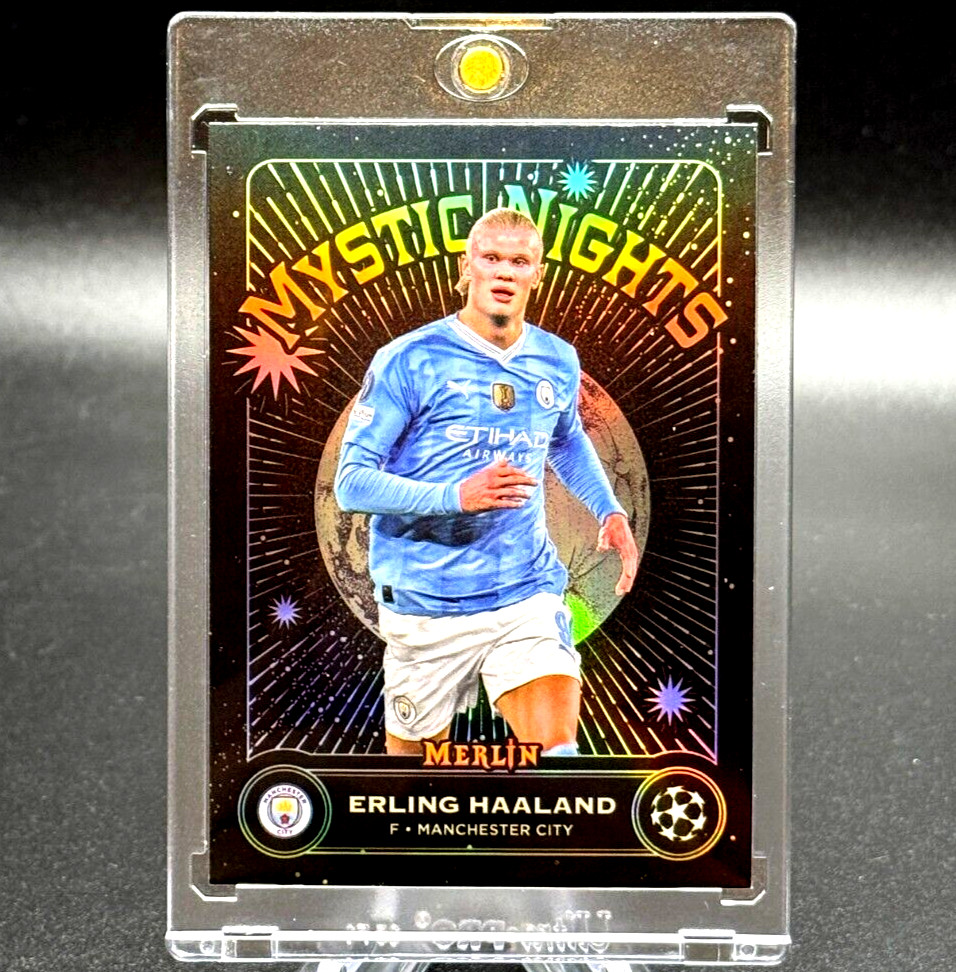 Erling Haaland 2023-24 Topps Merlin UCC Mystic Nights Refractor #MN-14 Man City