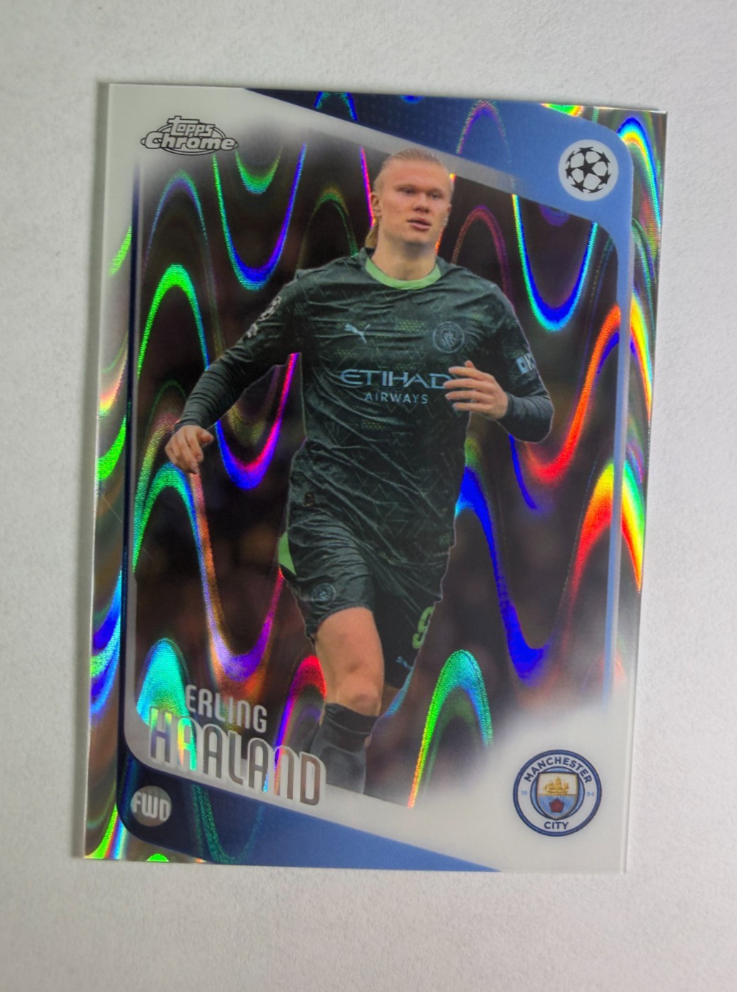 2025-26 Topps Chrome UEFA #181 Erling Haaland Raywave Refractor
