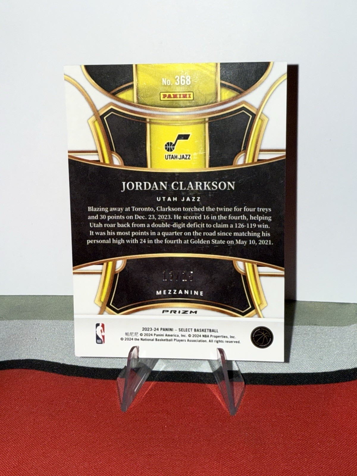 2023-24 Panini Select – Mezzanine Level Jordan Clarkson #368 Tie-Dye Prizm 13/25