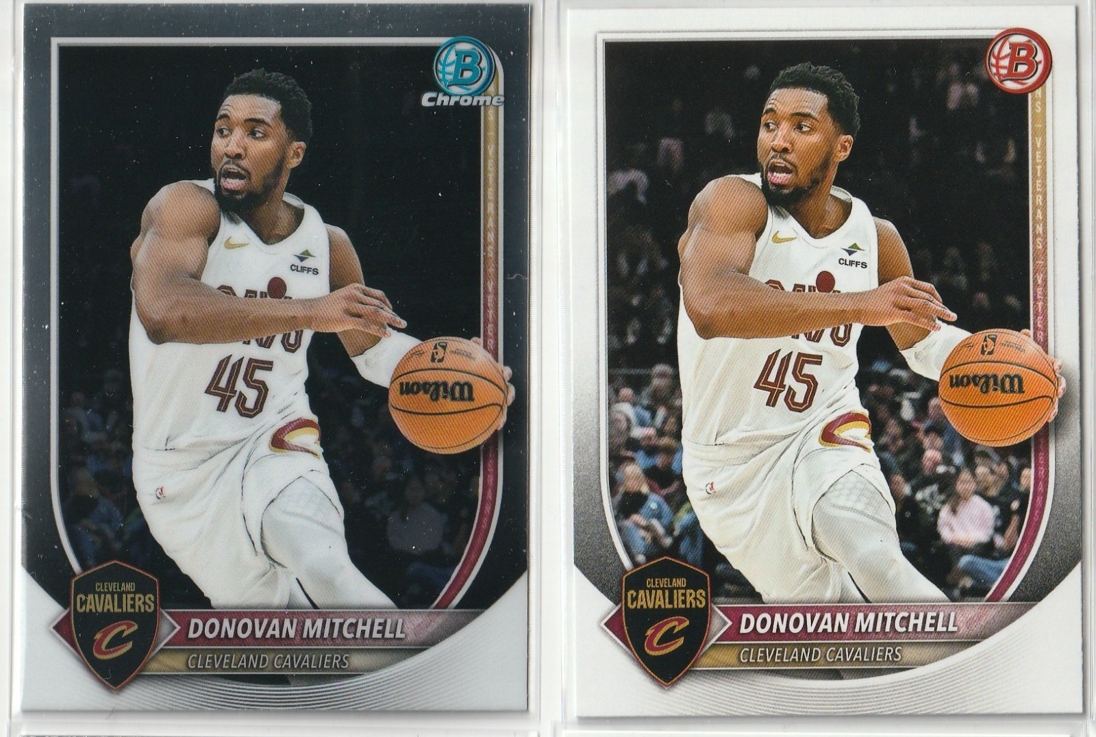2025-26 Bowman DONOVAN MITCHELL Cleveland Cavliers (2) BASE PAPER & CHROME #91