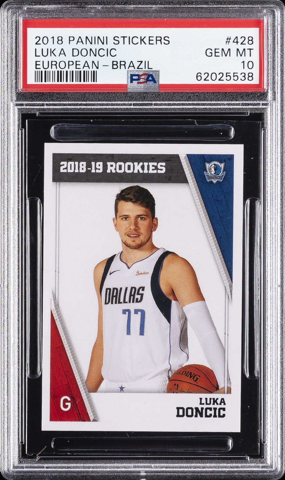 2018 PANINI STICKERS EUROPEAN BRAZIL #428 LUKA DONCIC ROOKIE PSA 10