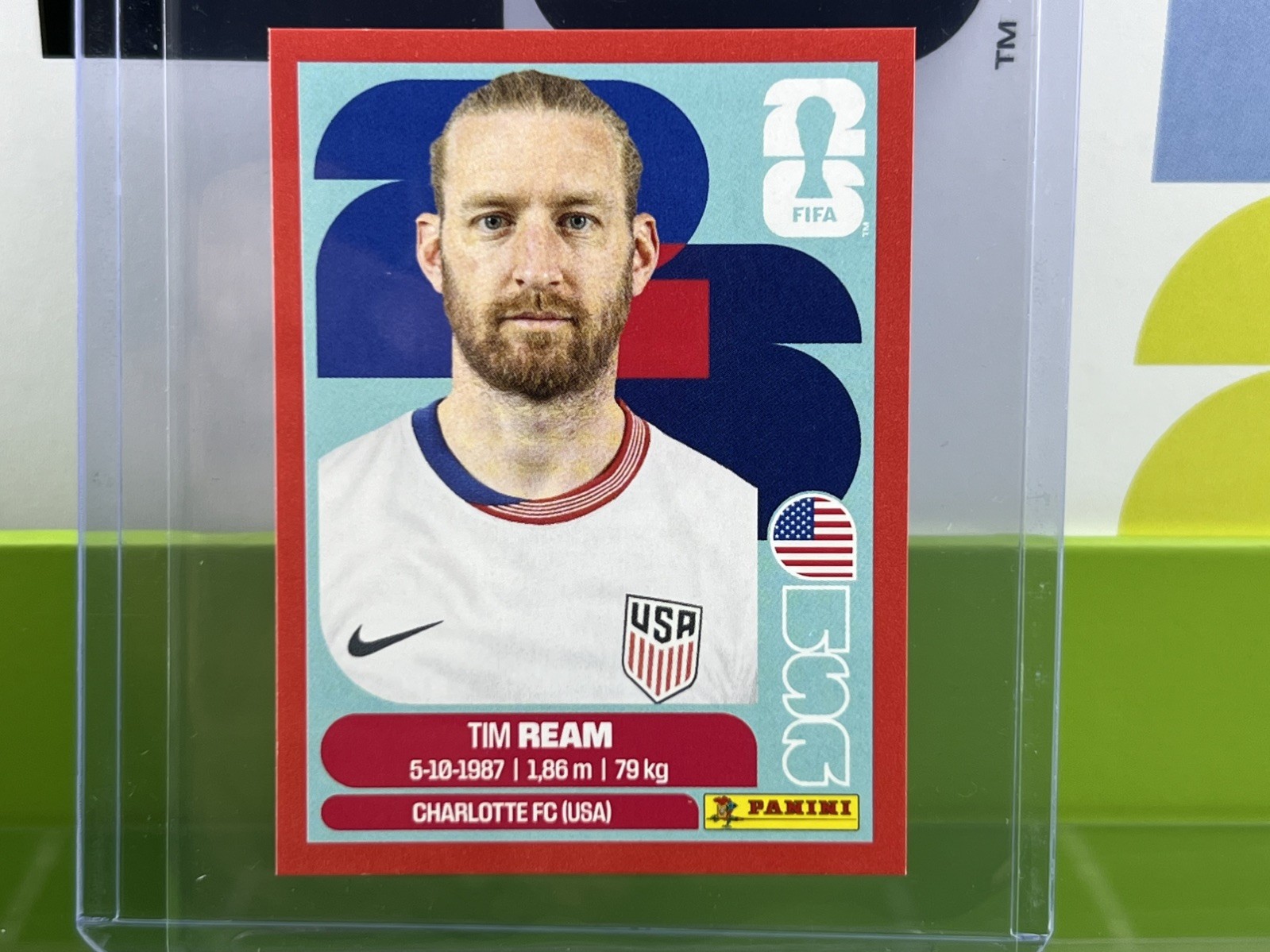 RED Parallel Tim Ream #USA 4 United States – Captain Panini 2026 Fifa World Cup