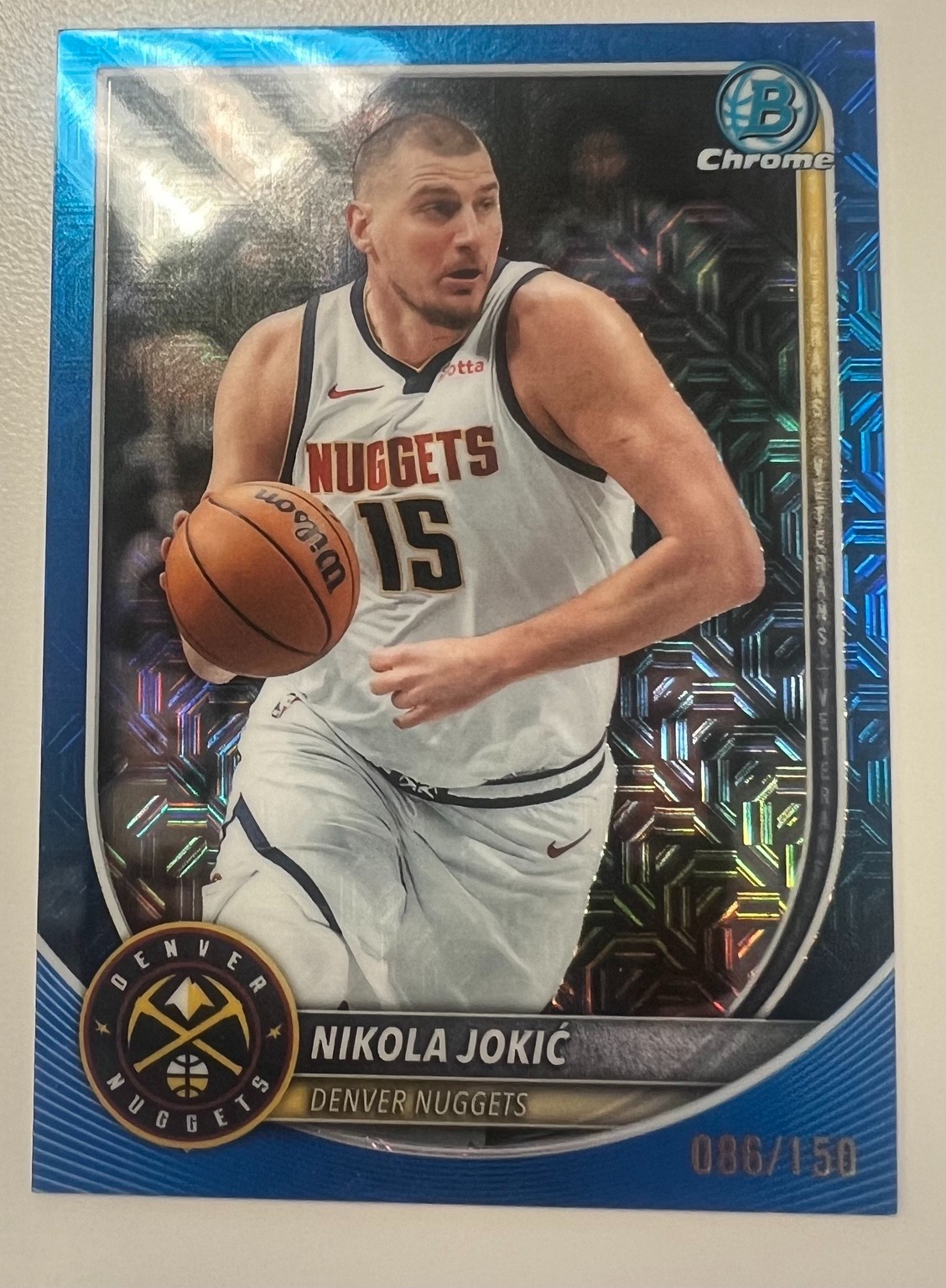 Nikola Jokic 2025 Bowman Chrome Blue Refractor /150 Denver Nuggets #BCV-100 SSP