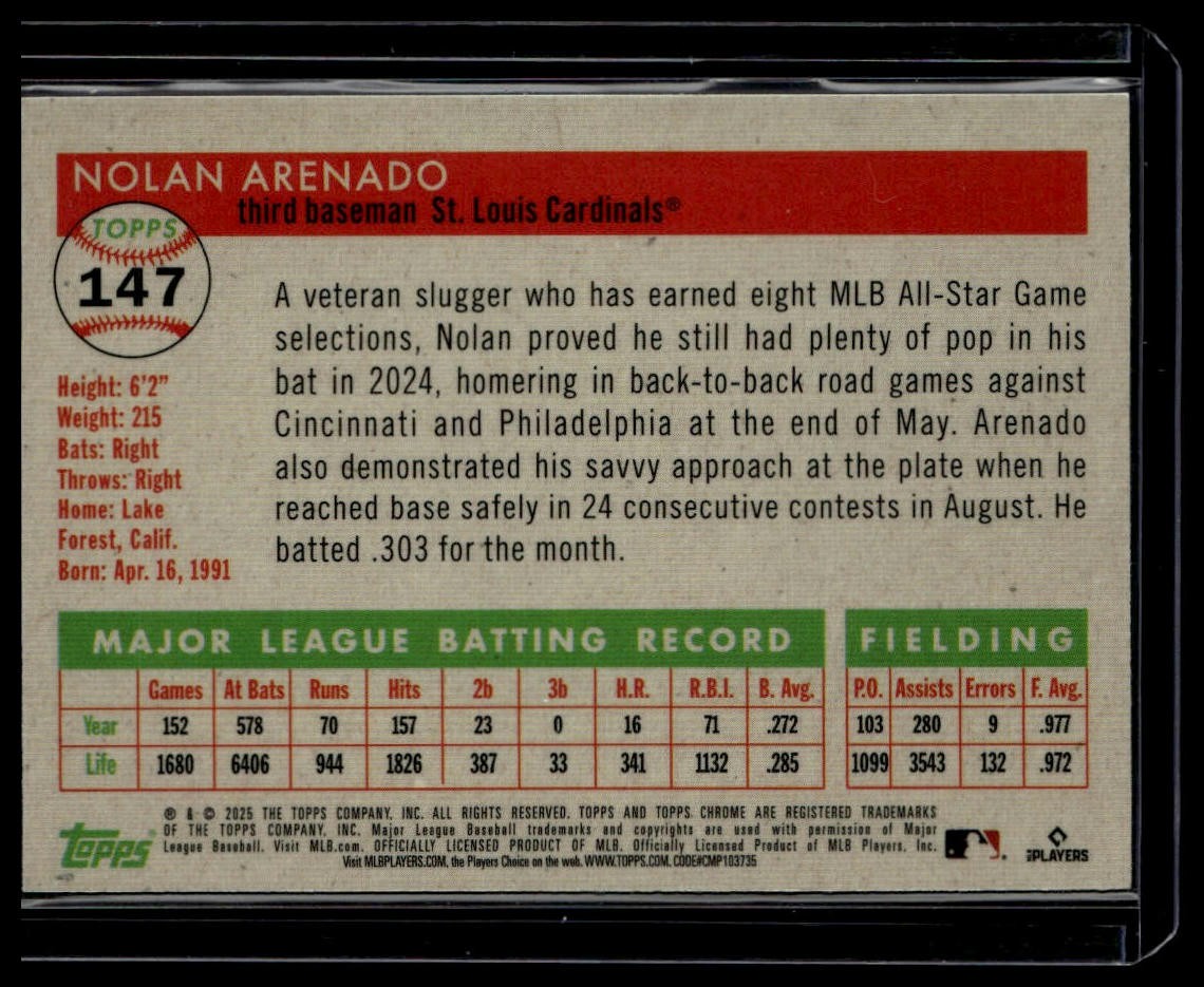 2025 Topps Chrome Platinum #147 Nolan Arenado