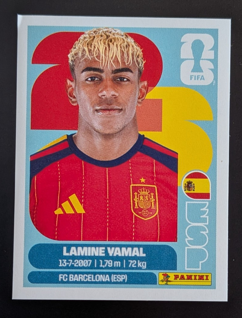 2026 Panini FIFA World Cup Sticker Lamine Yamal #ESP 15 Spain White