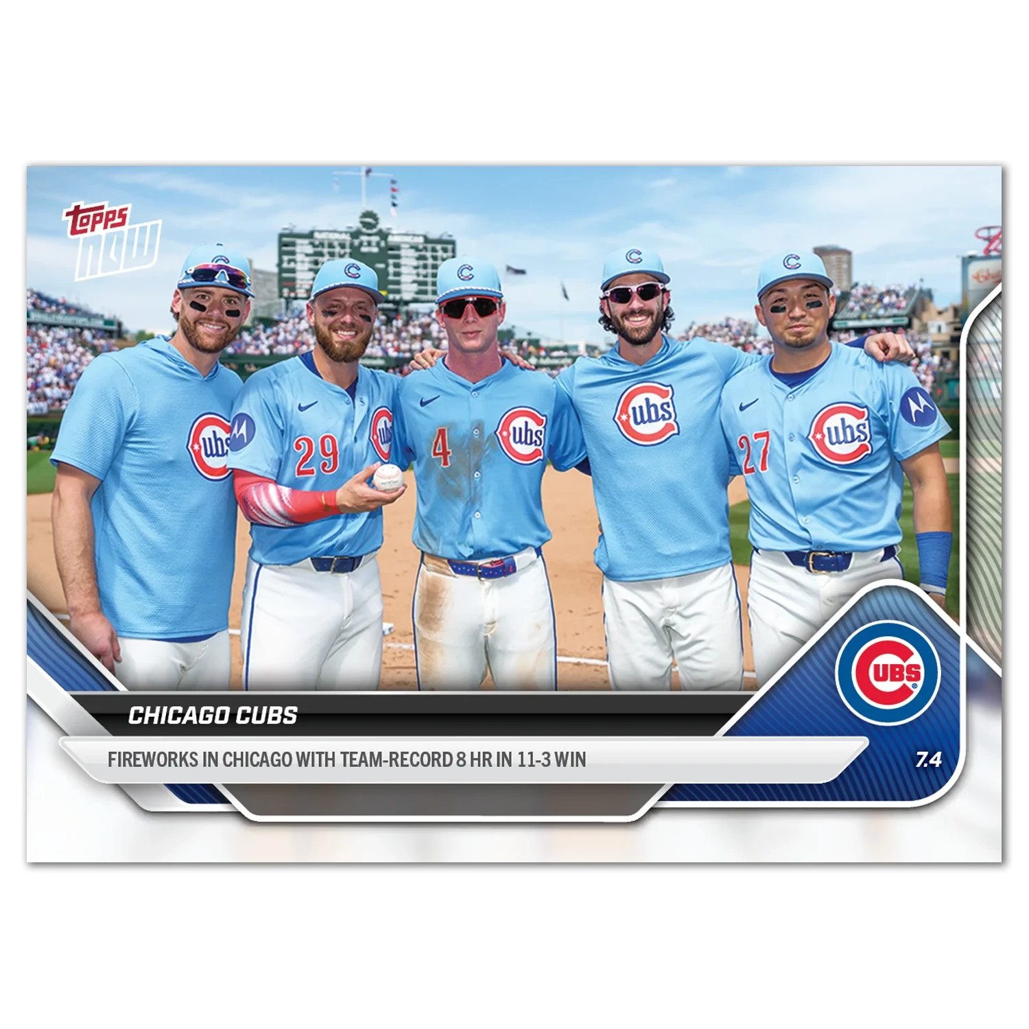 Chicago Cubs Team Record 8 HRs 2025 MLB Topps NOW Card 383