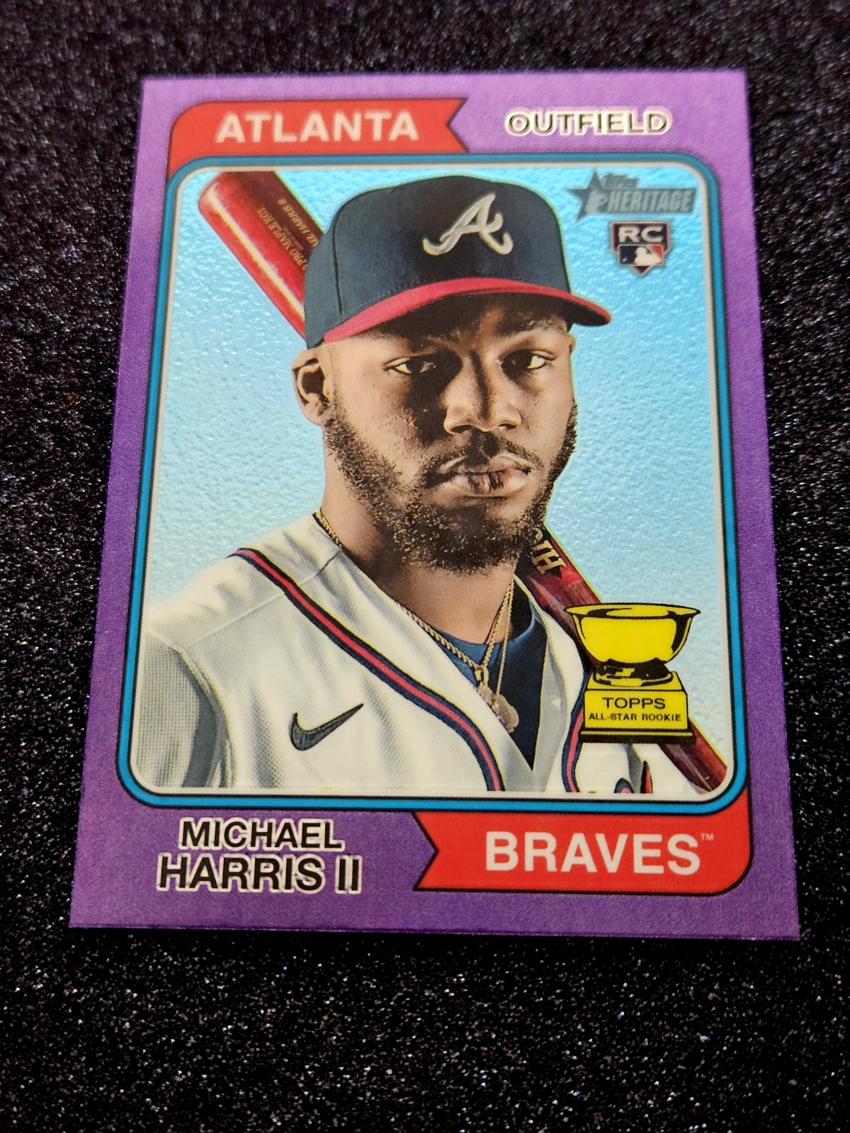 2023 Topps Heritage Chrome Purple Refractor RC Michael Harris II Rookie #30 💜💜