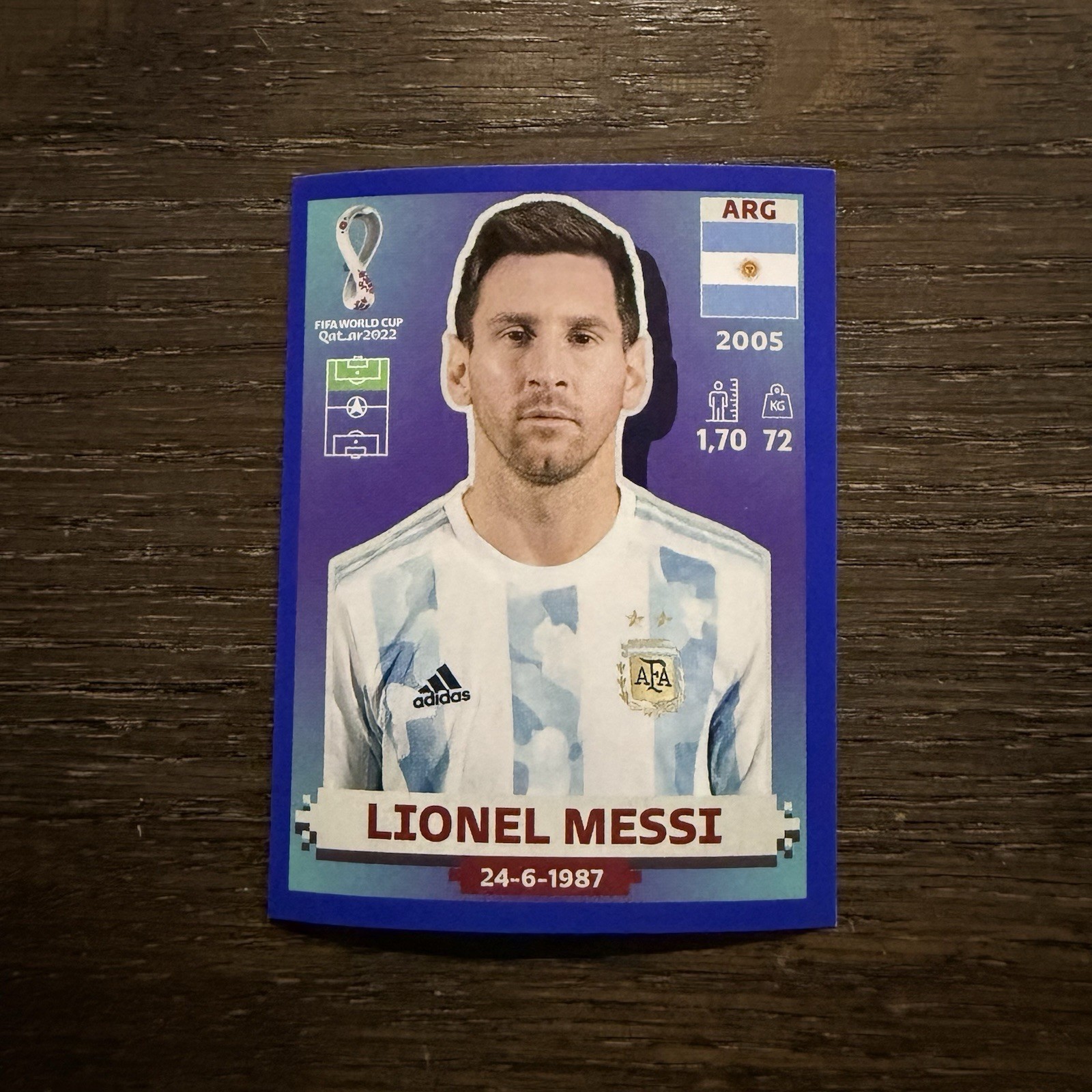 2022 Panini FIFA World Cup Lionel Messi #ARG20 Argentina Blue Parallel