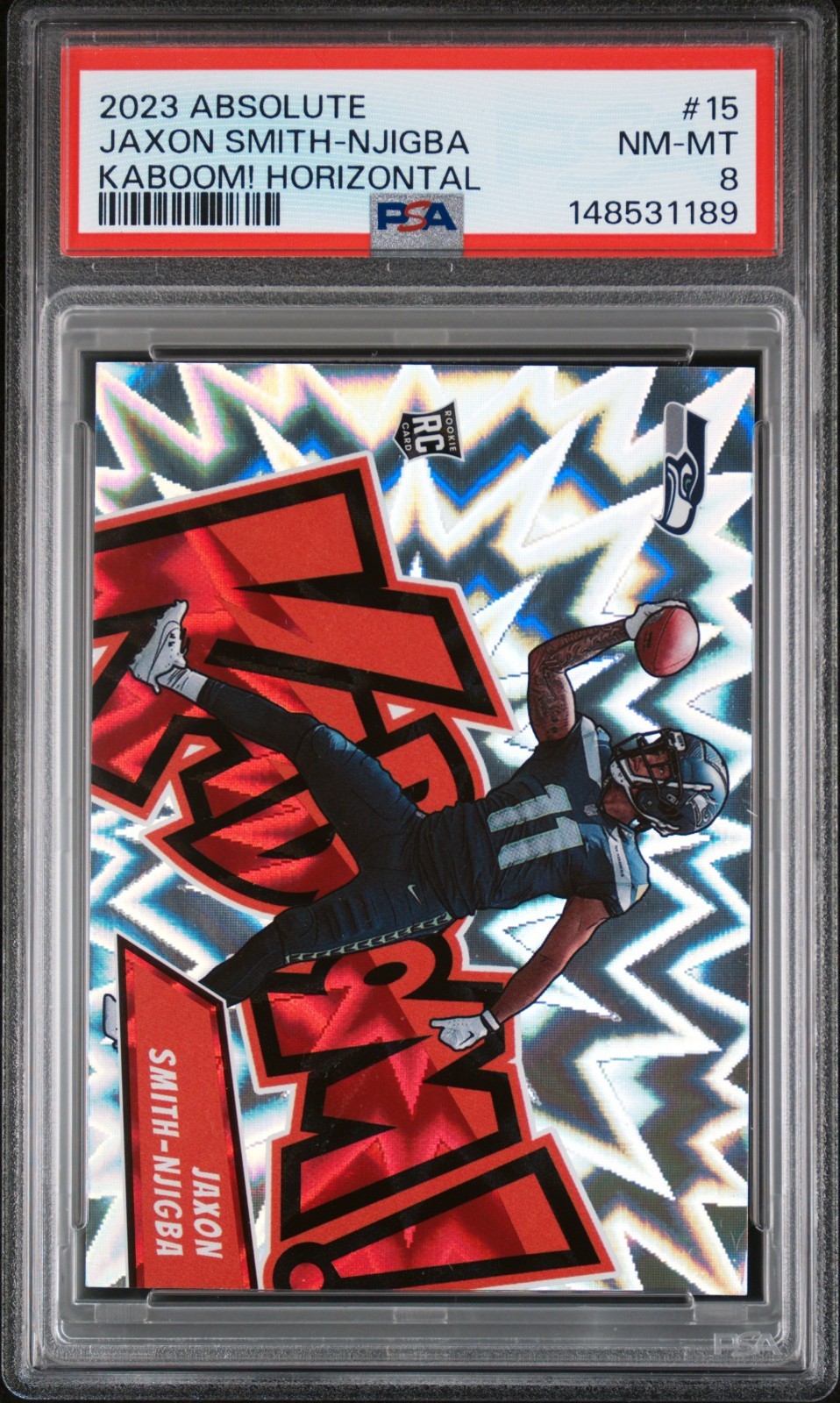 2023 Panini Absolute Kaboom! Horizontal Jaxon Smith-Njigba #15 (RC) PSA 8