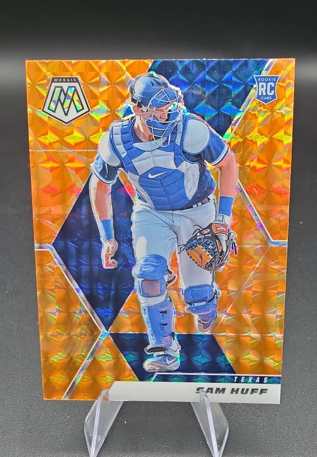 2021 Panini Mosaic – Rookie Sam Huff #205 Reactive Orange Mosaic Prizm (RC)