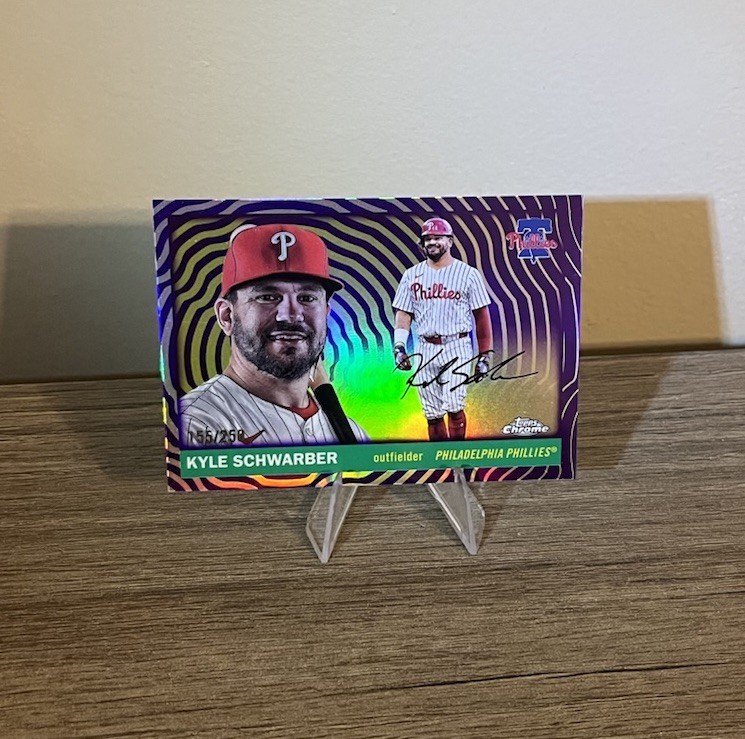 2025 Topps Platinum Anniversary – Kyle Schwarber #175 Purple Vibrations /250