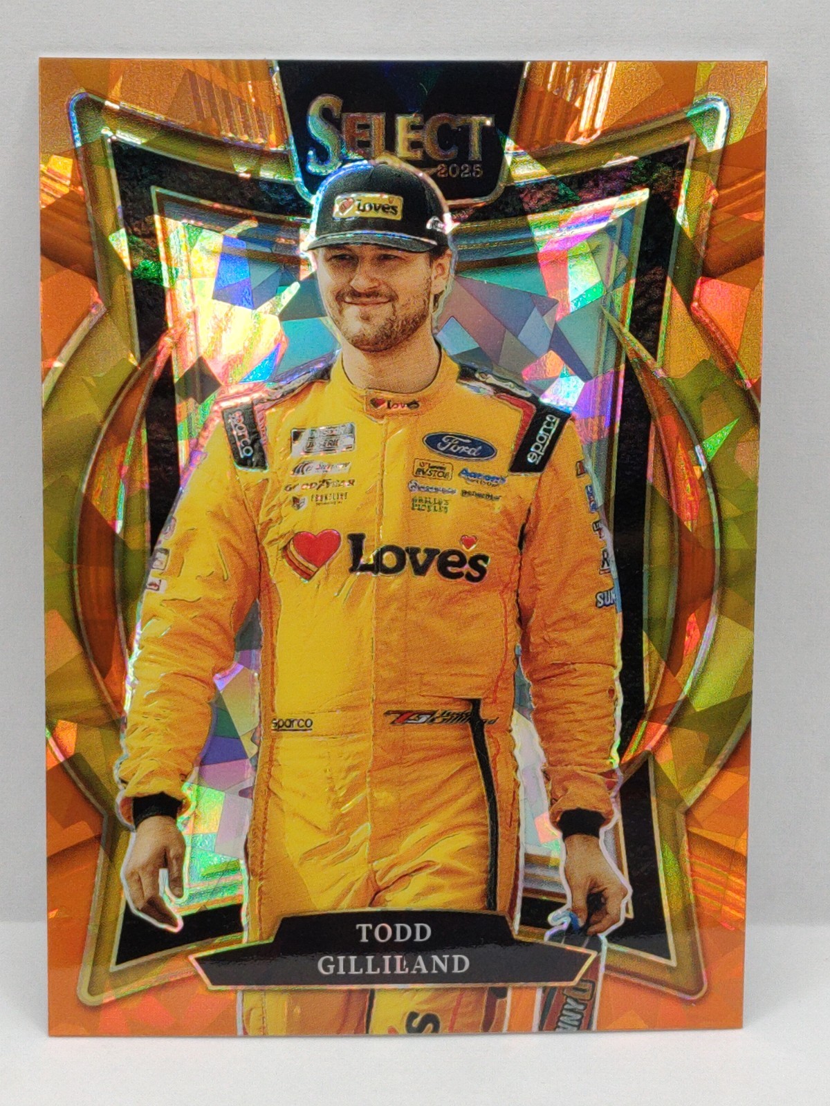 2025 Select NASCAR Racing Grandstand #85 Todd Gilliland Orange Ice Prizm Card