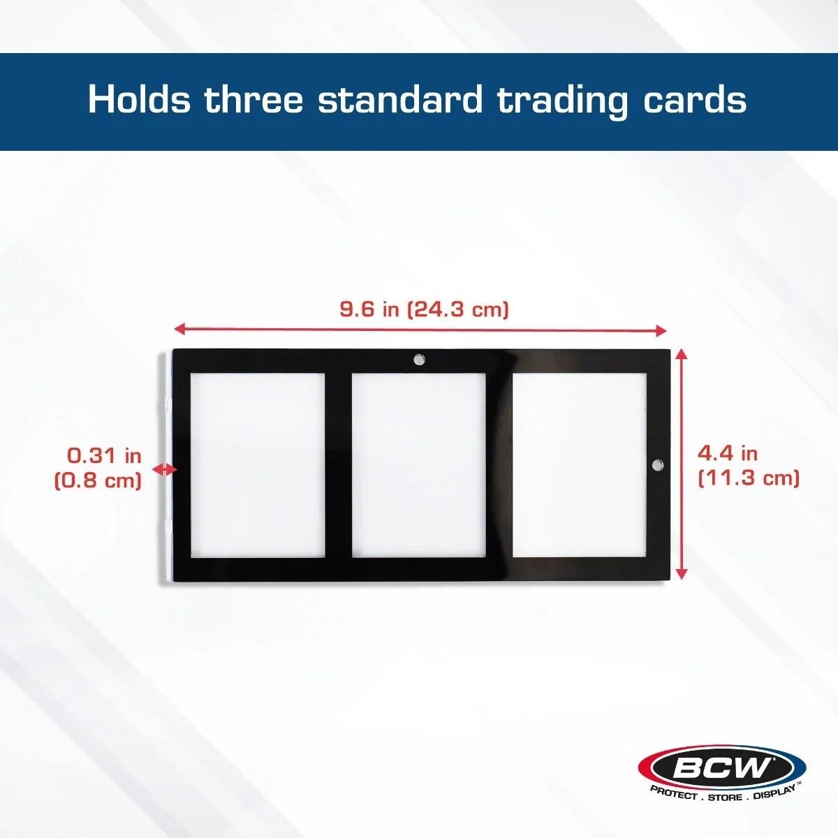 New (1 ct) BCW Magnetic 3-Card Holder Black Border 35 PT -UV PROTECTED