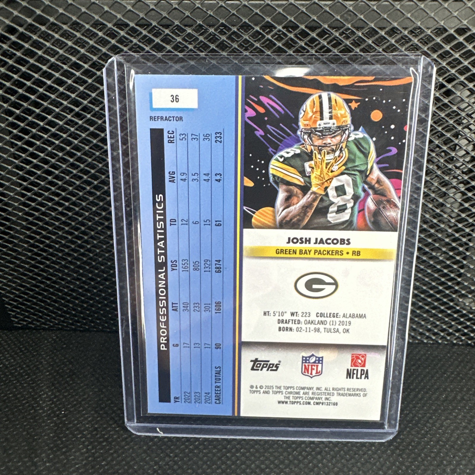 2025 Topps Cosmic Chrome Josh Jacobs #36 Green Bay Packers Football