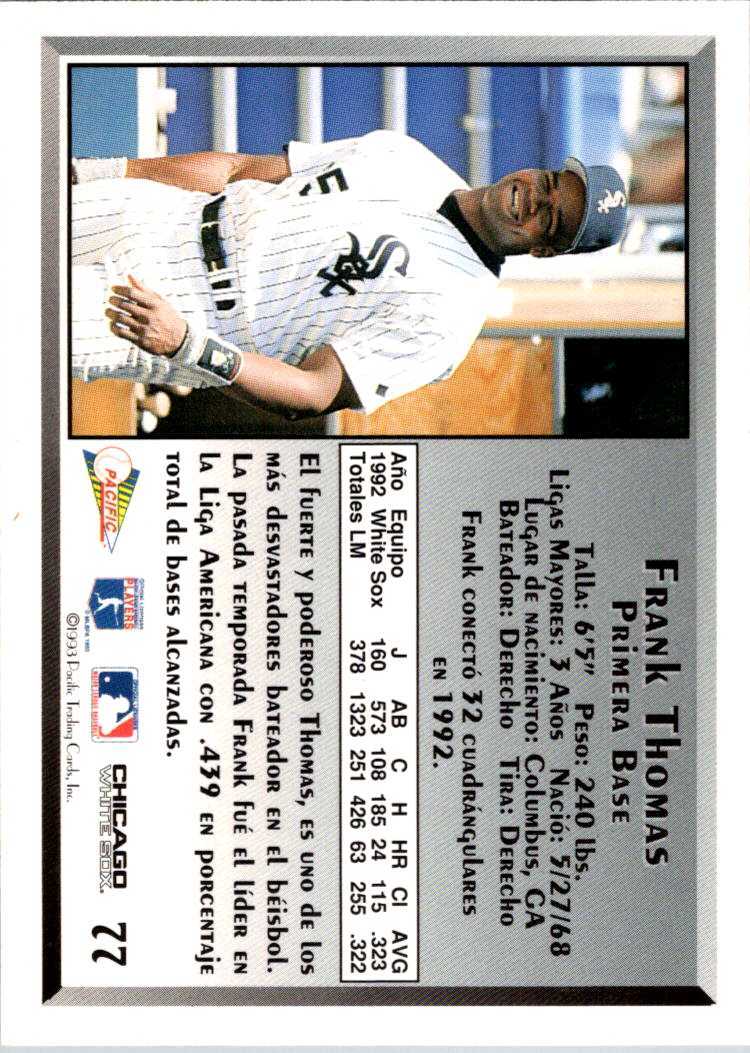 1993 Pacific Spanish #77 Frank Thomas 005637