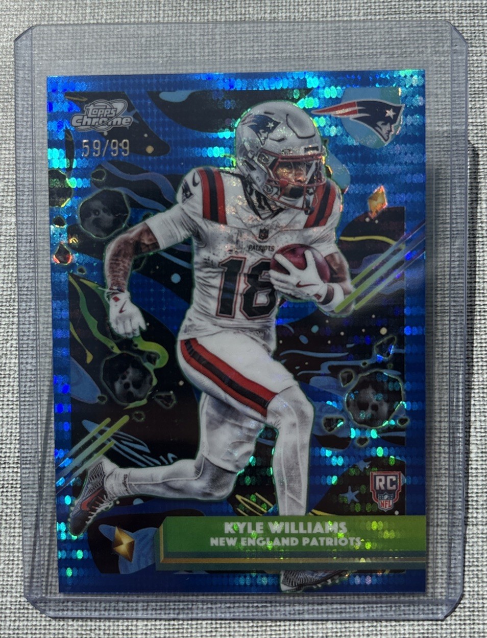 Kyle Williams Rookie /99 Blue Moon Refractor Patriots 2025 Topps Chrome Cosmic