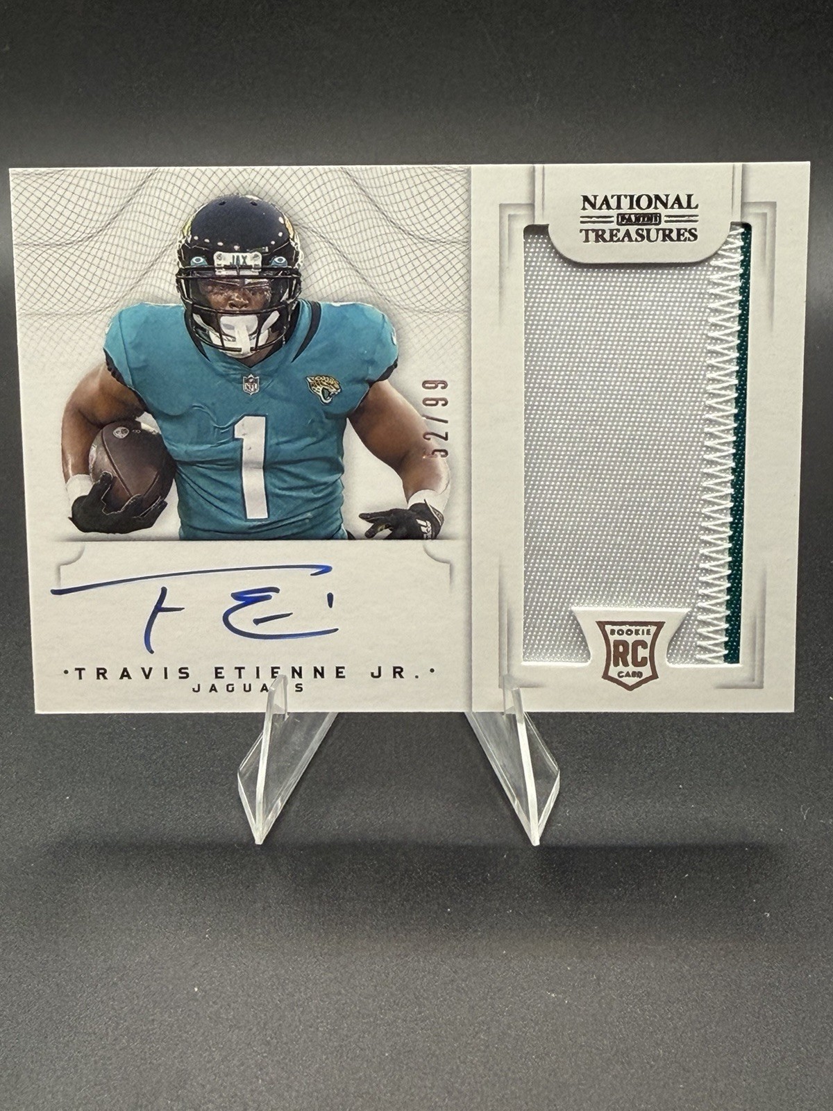 2021 Panini National Treasures Travis Etienne Jr. Rookie Patch Auto /99 Saints