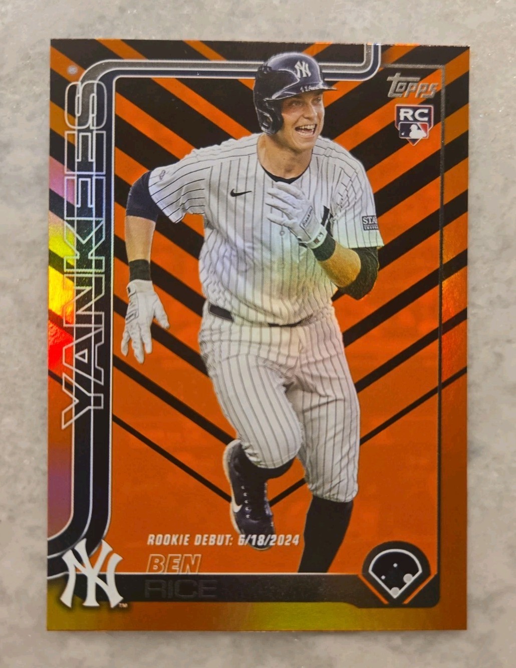 2025 Topps Update Baseball Holiday Orange Foil Rookie Debut # US25 Ben Rice RC