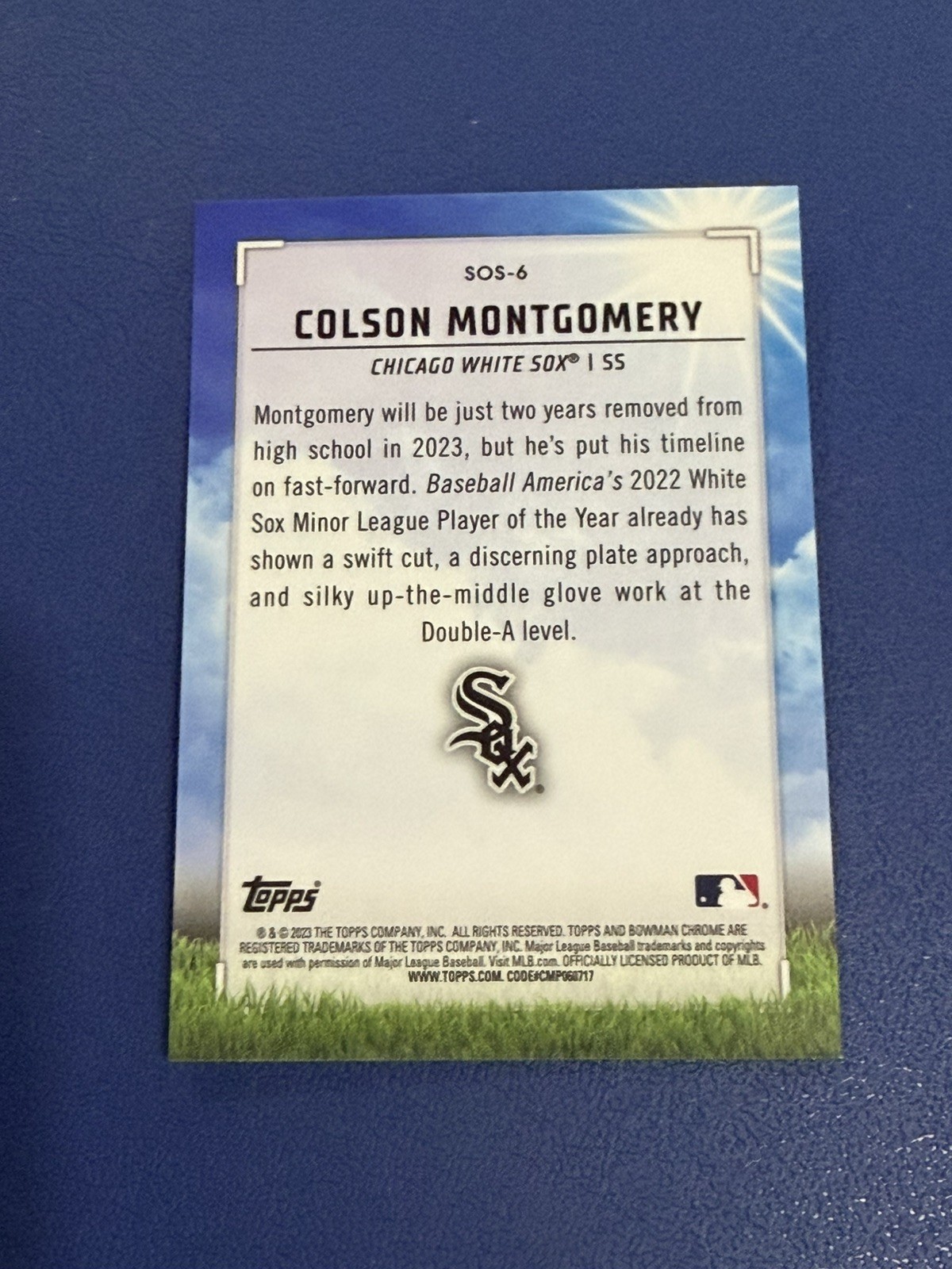 2023 Bowman – Colson Montgomery #SOS-6 Gold Refractor #24/50 (RC)
