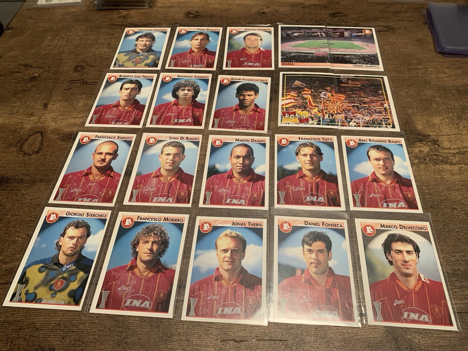 1996-97 Panini Calcio Coppe AS Roma Complete Team Set 125-144 Francesco Totti