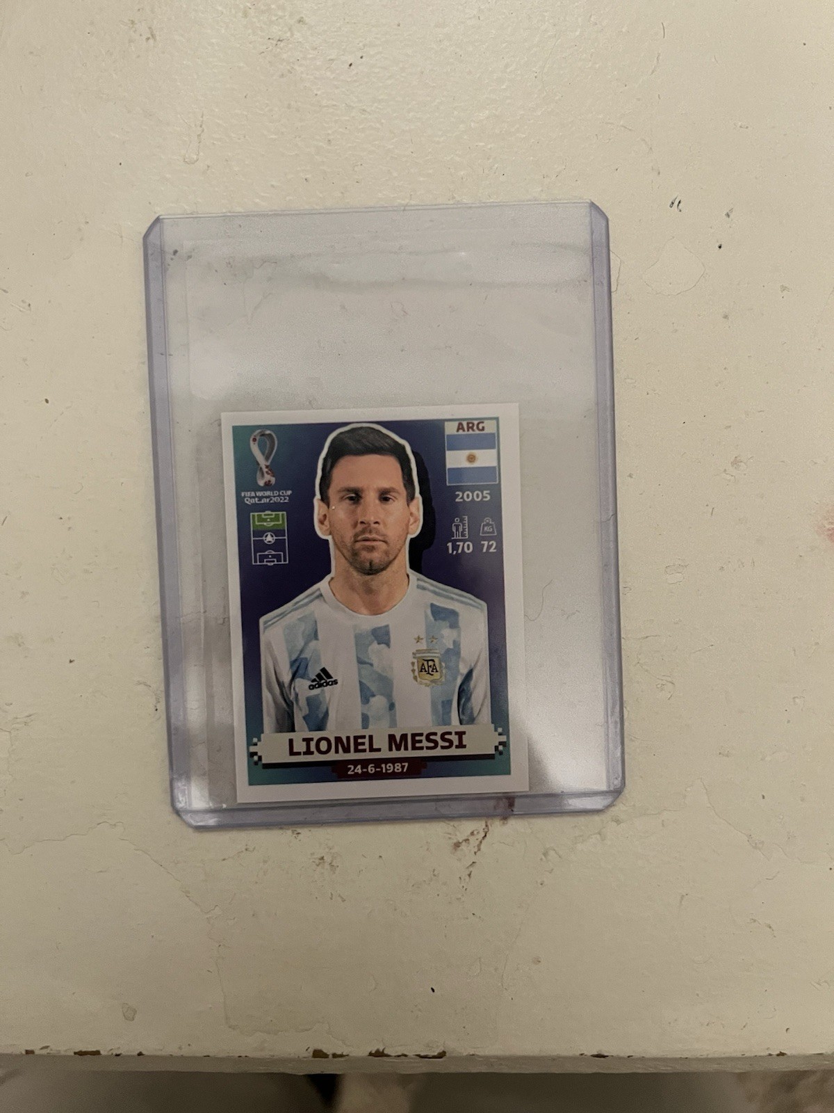 2022 Qatar World Cup Panini Lionel Messi Regular Sticker ARG 20