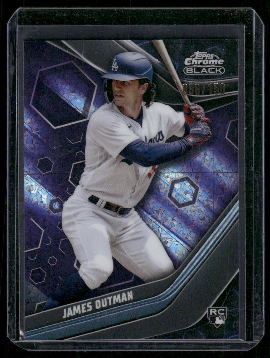 2023 Topps Chrome Black – James Outman #37 Purple Mini-Diamond Refractor /150…