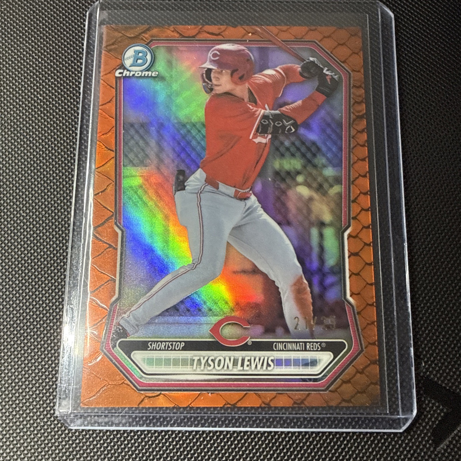 2026 Bowman Chrome Tyson Lewis /25 Orange Reptilian Refractor #BCP-5