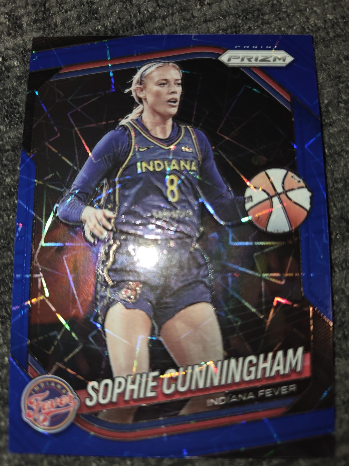 2025 Panini Prizm WNBA #63 Sophie Cunningham Blue Velocity Prizm SP FEVER
