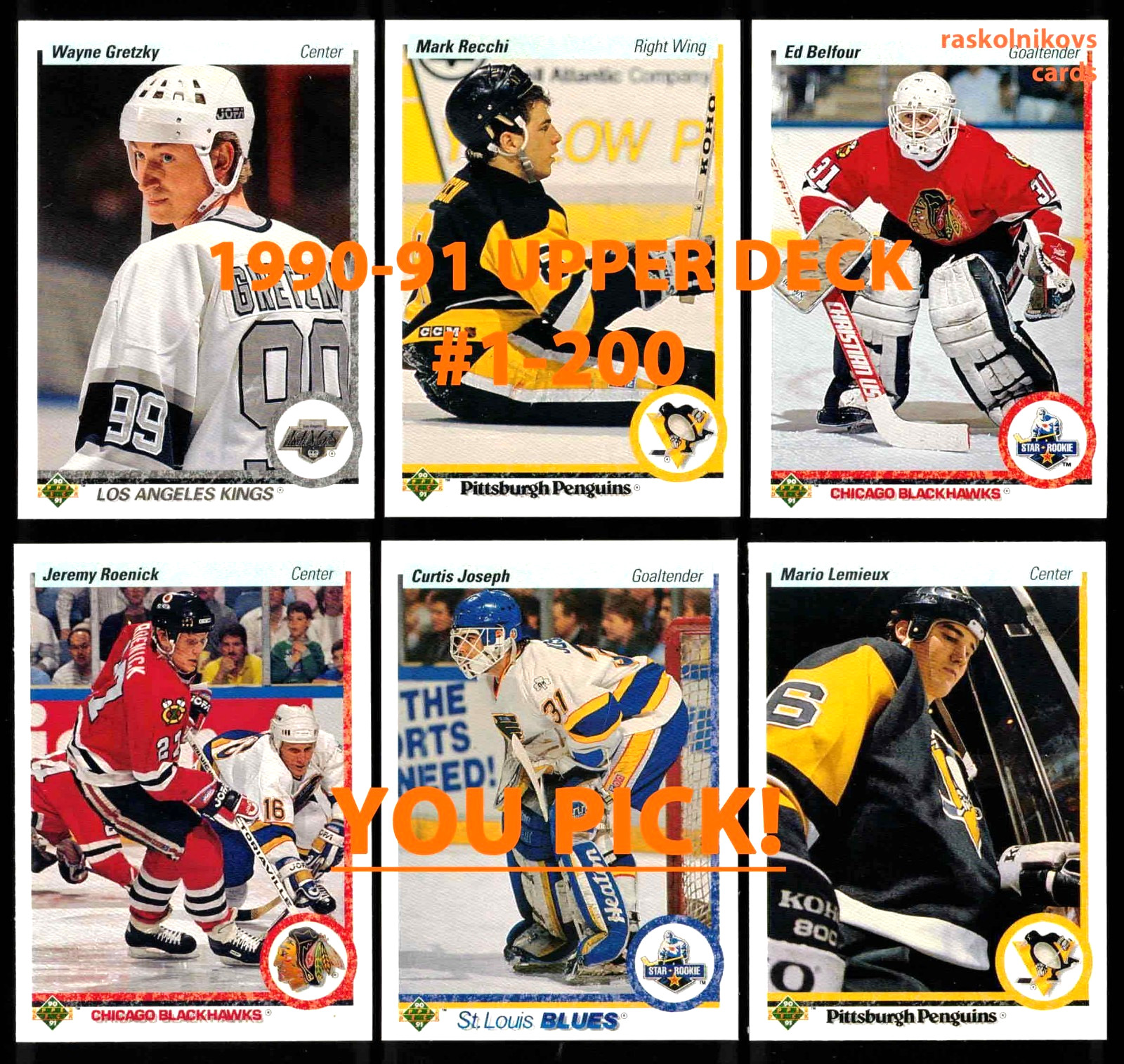1990-91 Upper Deck HOCKEY #1-200 Complete Your Set $2 or 2 Card Minimum YOU PICK