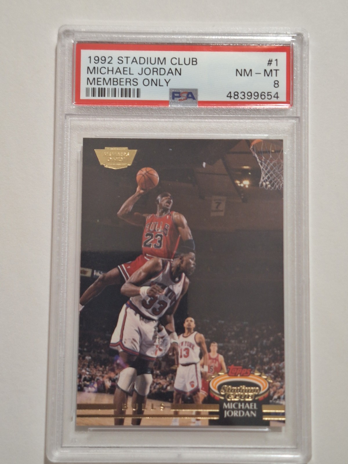 1992 STADIUM CLUB MICHAEL JORDAN MEMBERS ONLY # 1 PSA 8