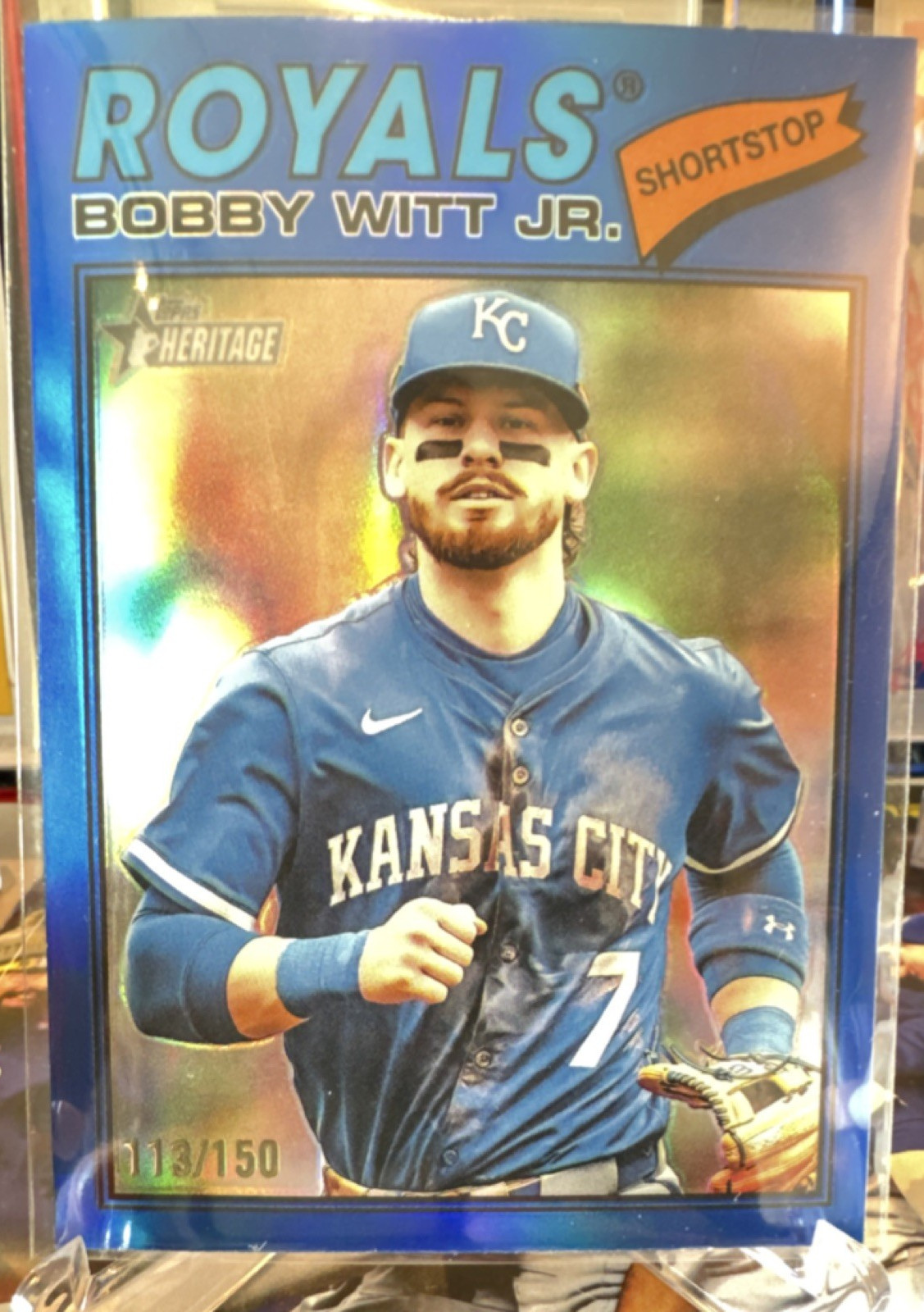 Topps Heritage Bobby Witt Jr Royals #160 Baseball /150 COLOR MATCH! Chrome Blue