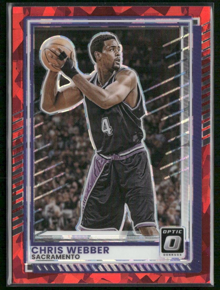 2025-26 Donruss #189 Chris Webber Optic Red Cracked Ice Sacramento Kings