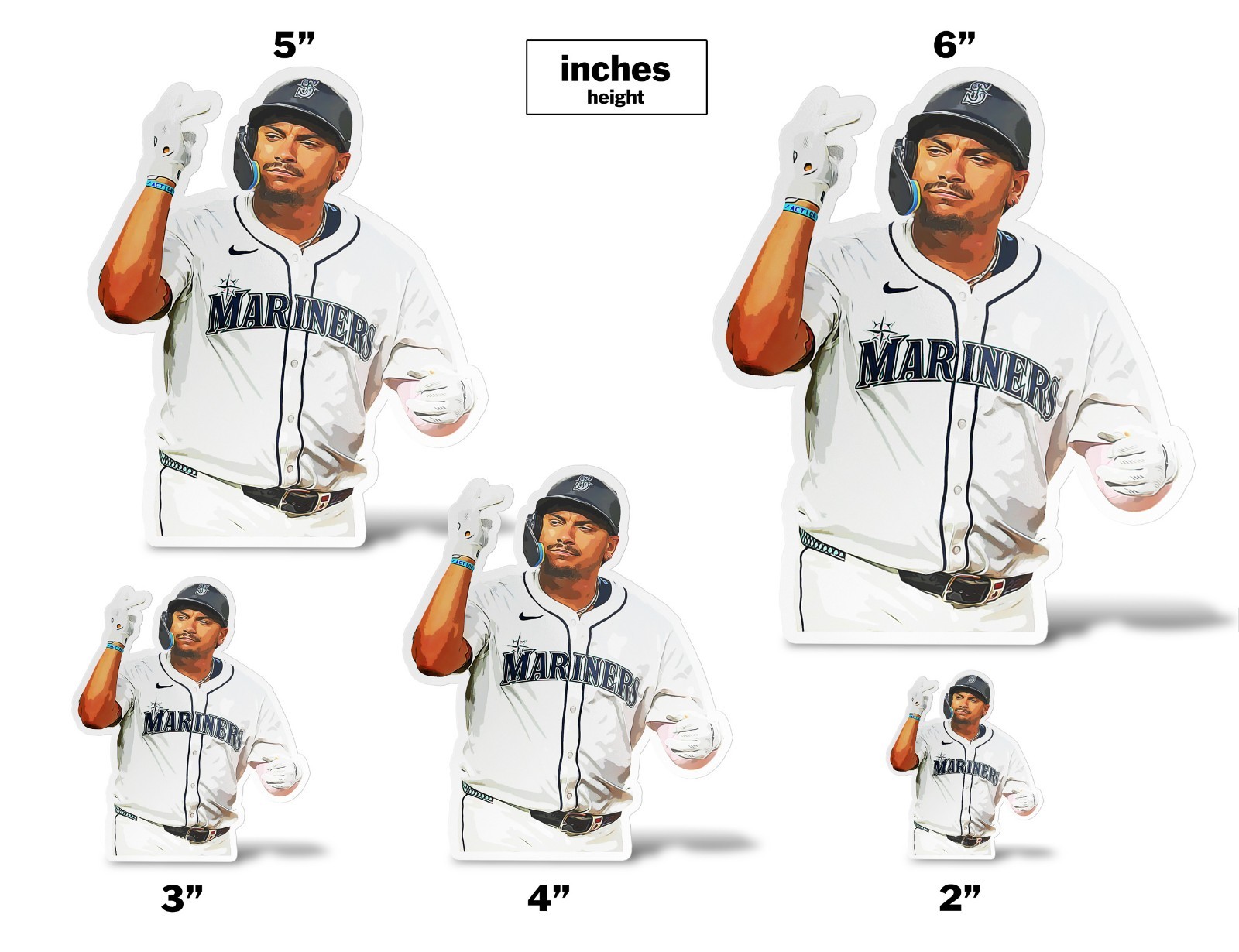 Josh Naylor Seattle Mariners Baseball Sticker Decal–Glossy Waterproof Vinyl Self