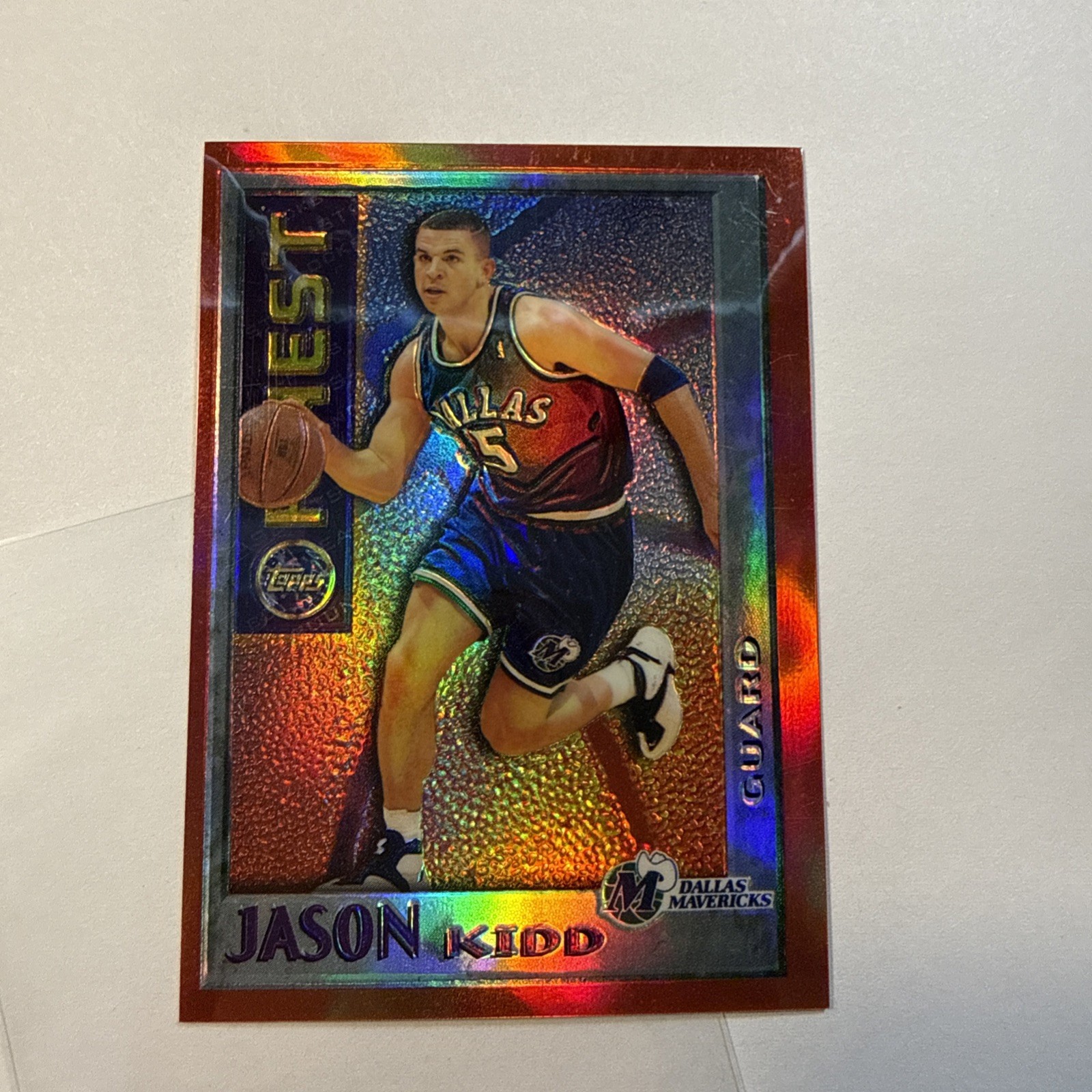 1995/96 Topps Mystery Finest Jason Kidd #m9 Mavs Dallas Refractor Basketball