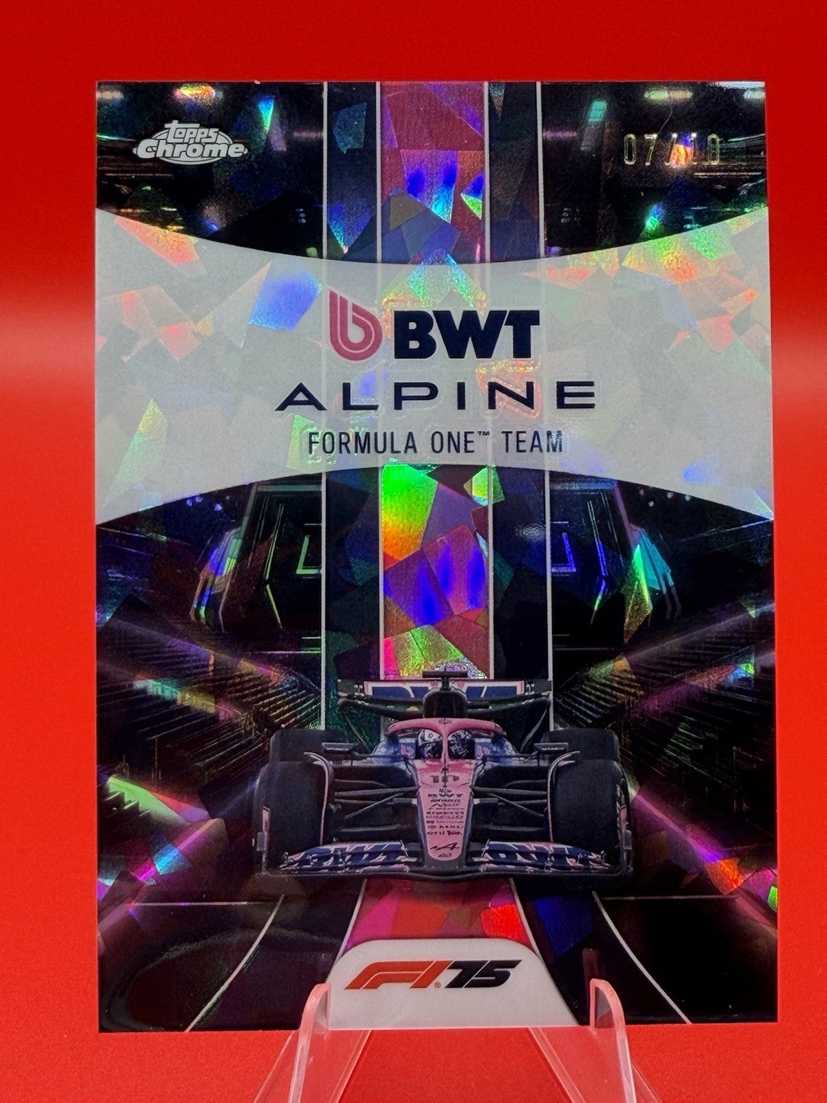 2025 Topps Chrome Sapphire F1 BWT Alpine Team Logo Black 07/10 #181