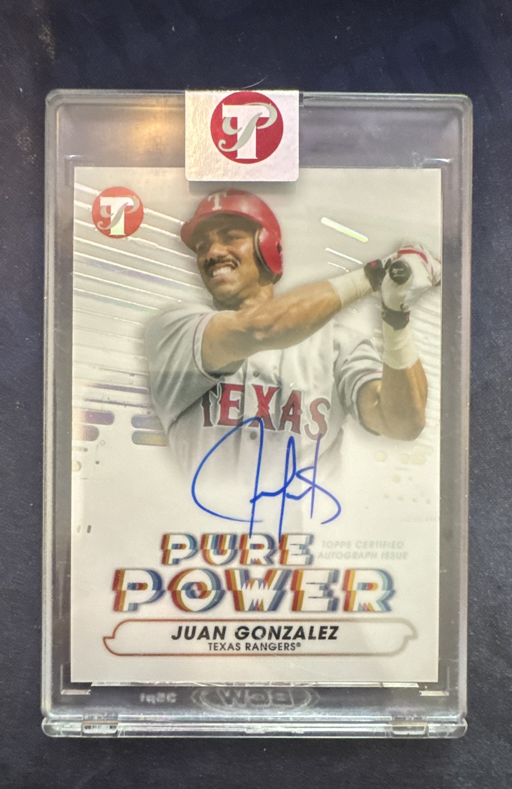 2022 Topps Pristine – Pure Power Autographs Juan González #PPA-JG (AU) rangers