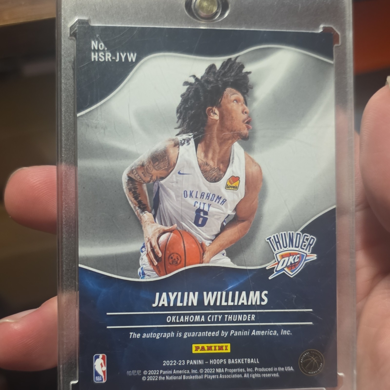 2022-23 NBA Hoops Hot Signatures Jaylin Williams Rookie Auto 🔥