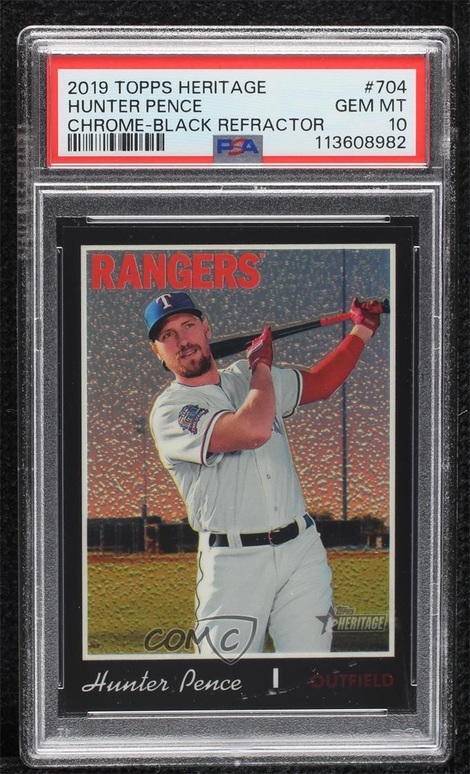 2019 Topps Heritage High Number Chrome Black Refractor 13/70 Hunter Pence 14lm