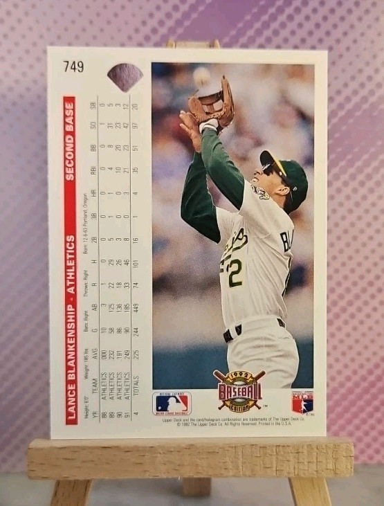 1992 Upper Deck: Lance Blankenship #749 – Oakland Athletics – NM Condition