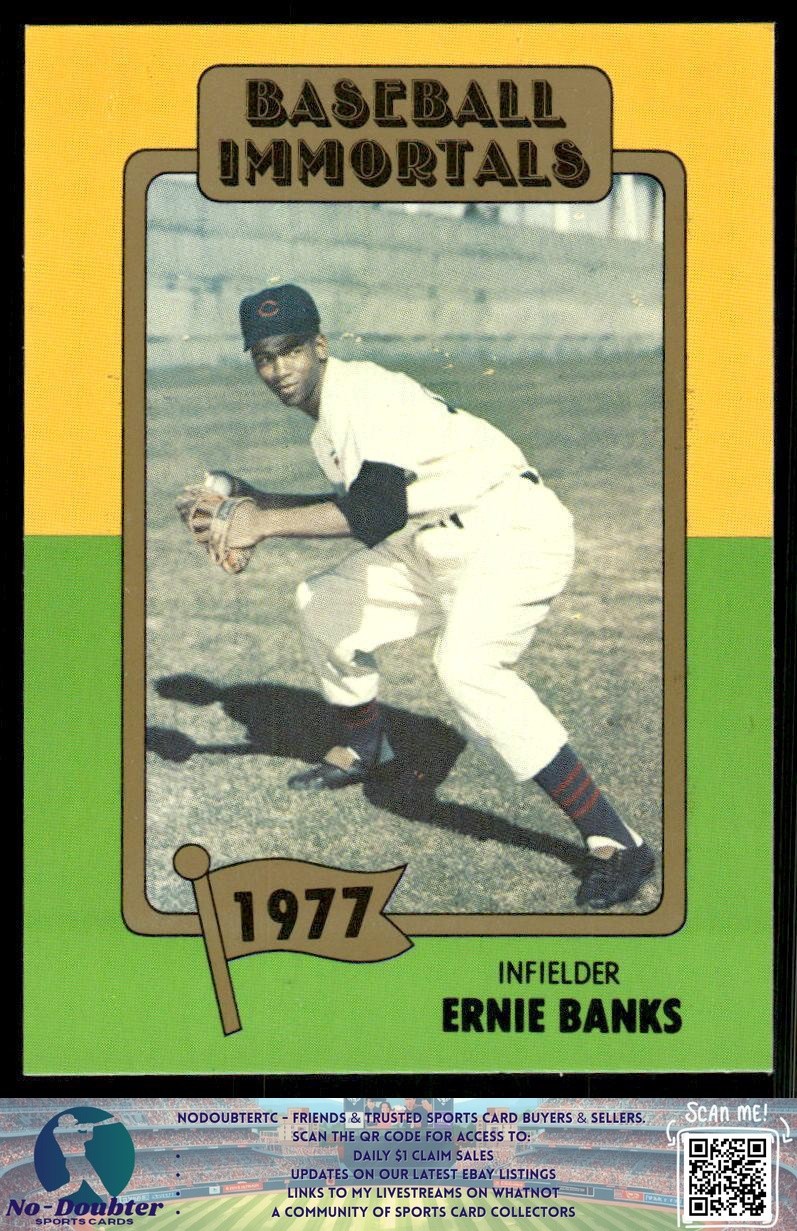 1980-87 SSPC HOF #158b Ernie Banks Chicago Cubs 2.1H
