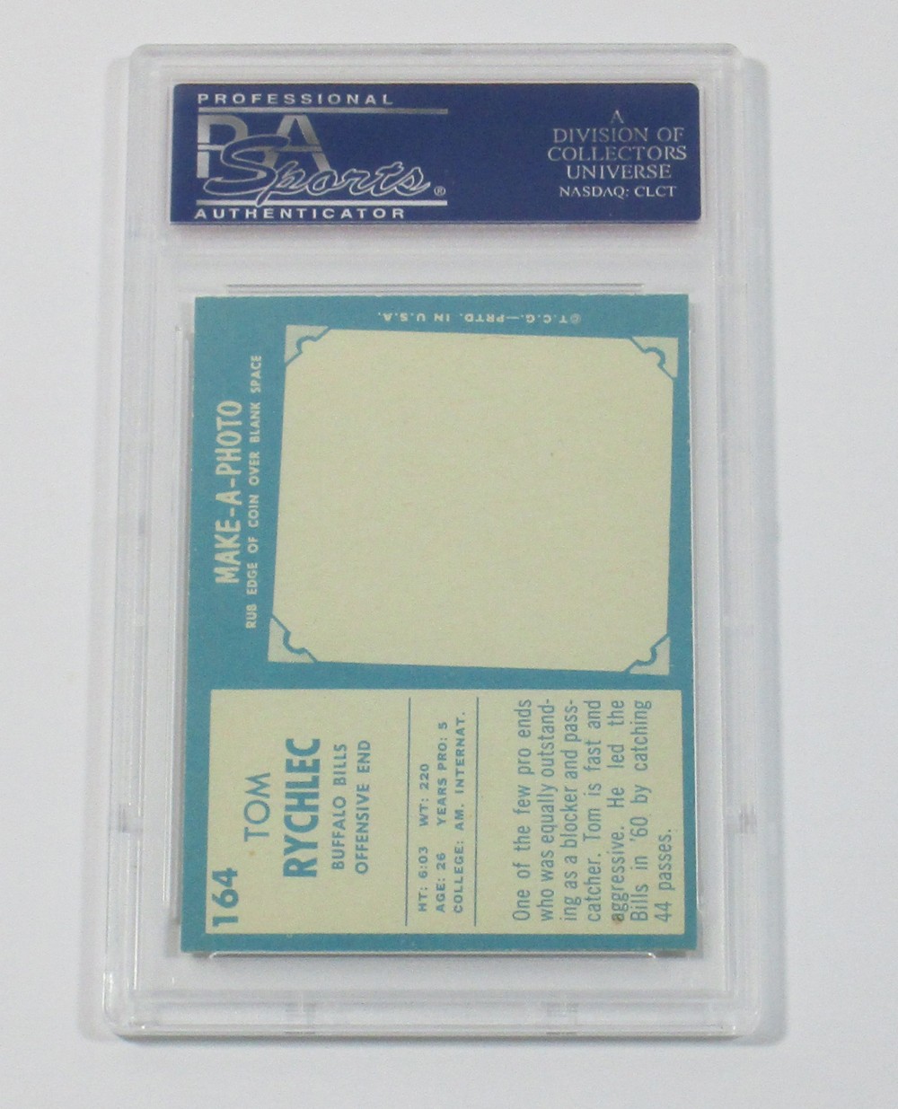 1961 Topps Football Tom Rychlec #164 Buffalo Bills PSA 8