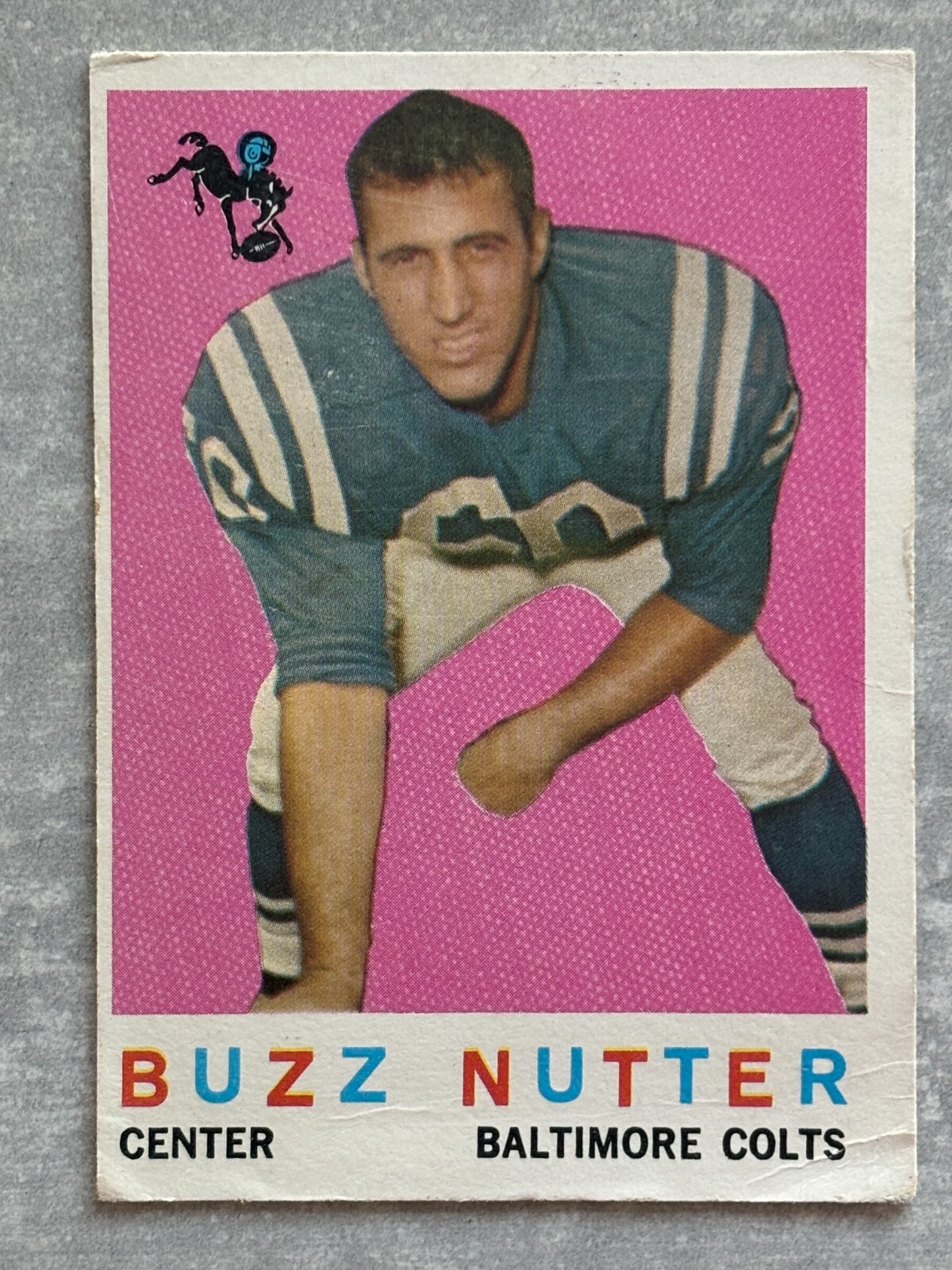 1959 Topps BUZZ NUTTER Football’s Dirtiest Funniest Name Real NFL Trading Card!!