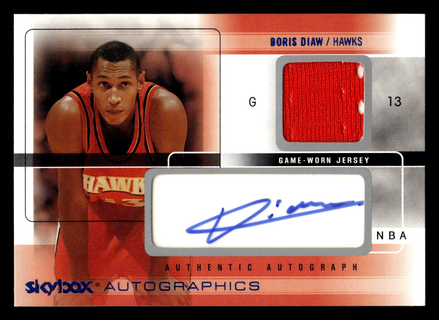 2004-05 SkyBox Autographics #AG-BD Boris Diaw Autographs Patches /100