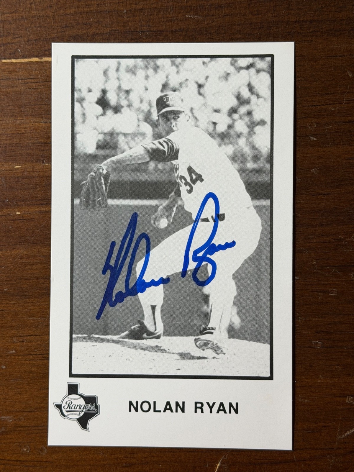 Nolan Ryan Rare Vintage Signed Autographed Post Card 3×5 Black And White Rangers