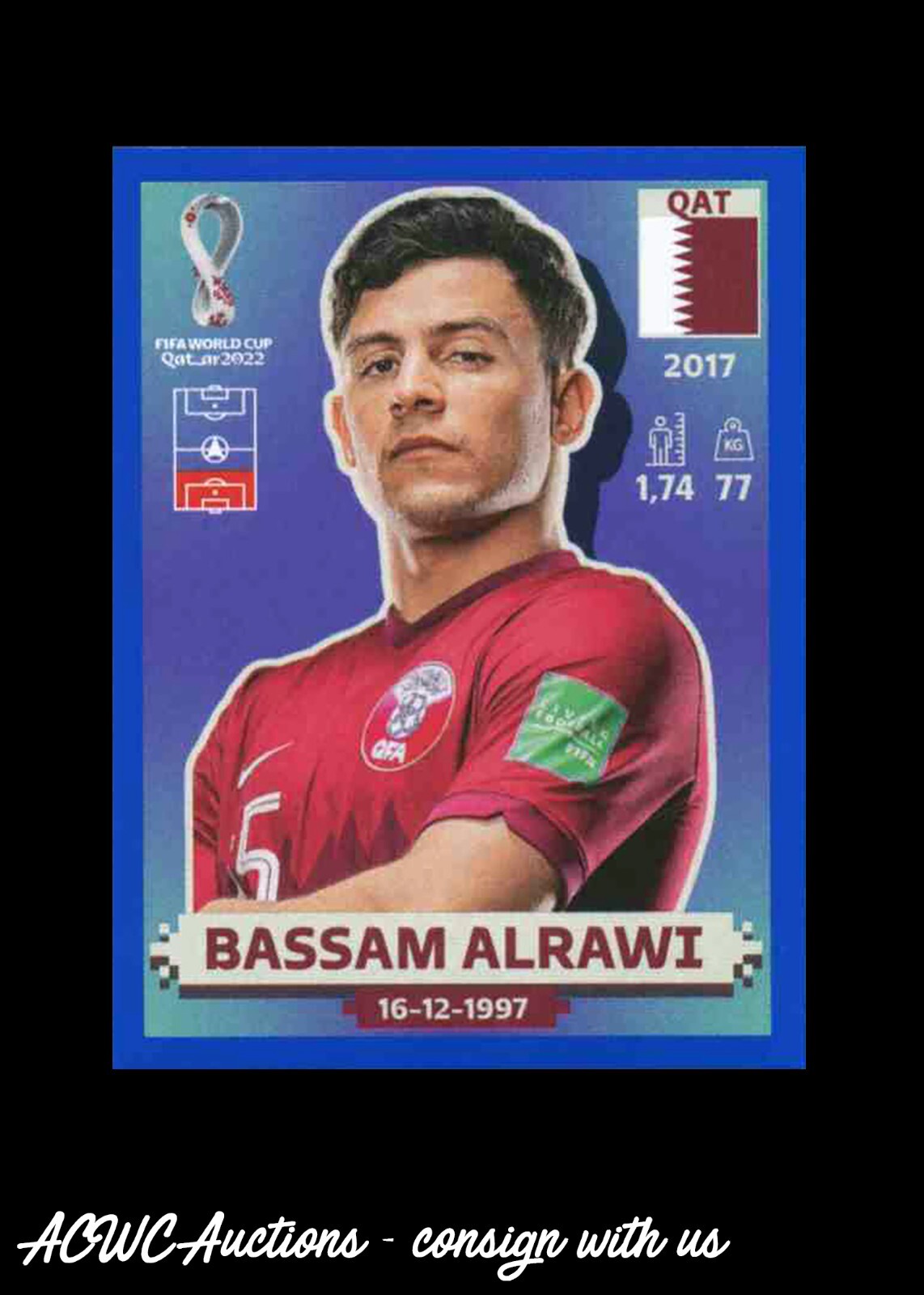 2022 FIFA World Cup Stickers Blue #QAT 6 Bassam Alrawi (Qatar)