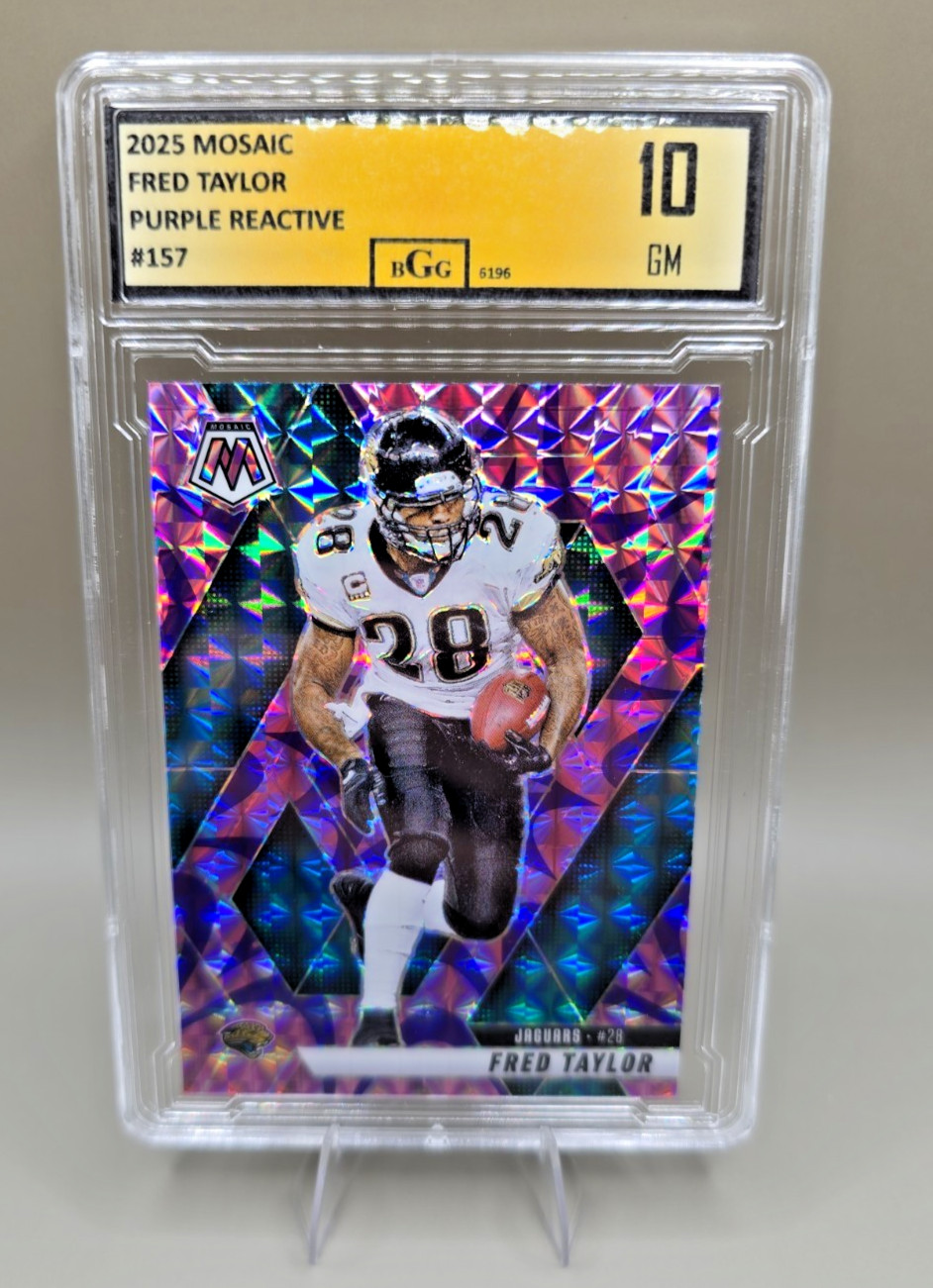2025 Mosaic Fred Taylor Purple Reactive BGG 10 Gem Mint Jaguars #157