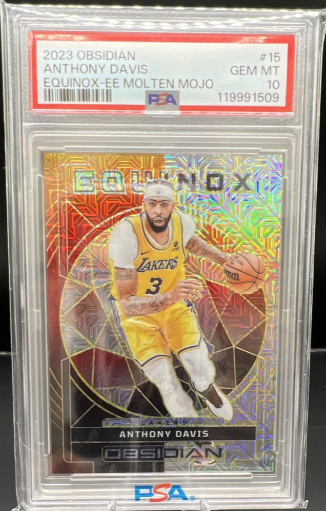2023 Obsidian Equinox Anthony Davis #15 Electric Etch Molten Mojo 8/10 PSA 10